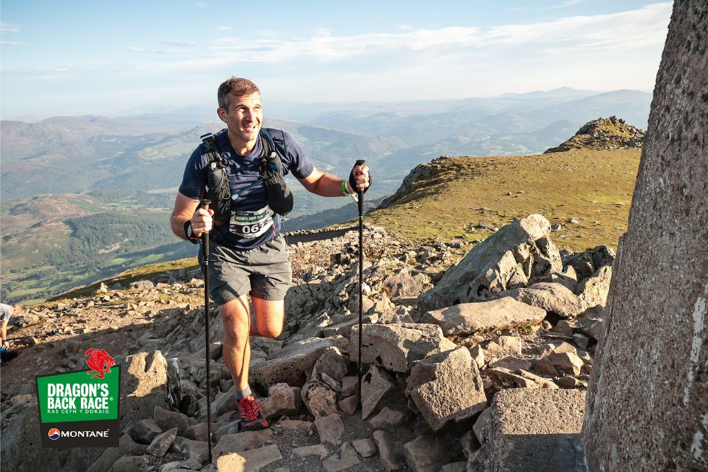 Mike Fraser competing in the Dragons Back Race, a mountain ultramarathon in Wales